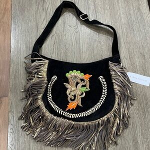 Karma Highway Black Suede Bag.